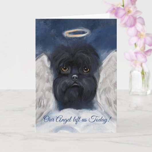 Affenpinscher ENGEL Kaart (Orchidee)