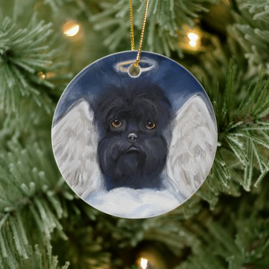 Affenpinscher ENGEL Kaart Keramisch Ornament (Boom)