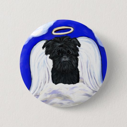 Affenpinscher engel ronde button 5,7 cm (Voorkant)