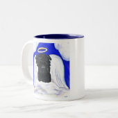Affenpinscher engel tweekleurige koffiemok (Voorkant links)