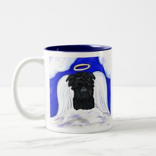 Affenpinscher engel tweekleurige koffiemok (Links)