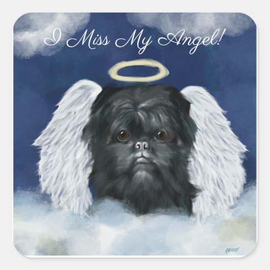Affenpinscher Engel   Vierkante Sticker (Voorkant)
