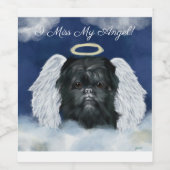 Affenpinscher Engel Wijn Etiket (Enkel label)