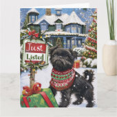 Affenpinscher Feestelijke Humor Makelaar Kerstmis Kaart (Voorkant)
