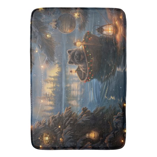 Affenpinscher Feestelijke Kerstreis Badmat (Voorkant Verticaal)