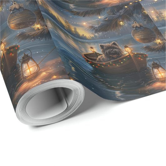 Affenpinscher Feestelijke Kerstreis Cadeaupapier (Rol Hoek)