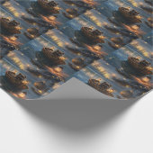 Affenpinscher Feestelijke Kerstreis Cadeaupapier (Hoek)