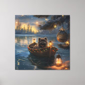 Affenpinscher Feestelijke Kerstreis Canvas Afdruk (Voorkant)