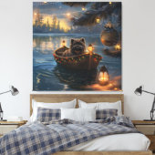 Affenpinscher Feestelijke Kerstreis Canvas Afdruk (Insitu (Slaapkamer))