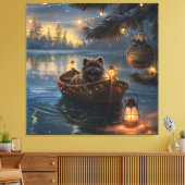 Affenpinscher Feestelijke Kerstreis Canvas Afdruk (Insitu (Woonkamer))