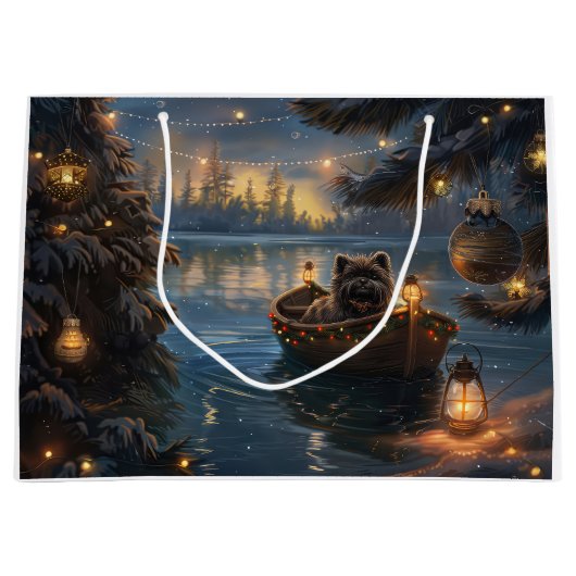 Affenpinscher Feestelijke Kerstreis Groot Cadeauzakje (Voorkant)