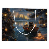 Affenpinscher Feestelijke Kerstreis Groot Cadeauzakje (Achterkant)