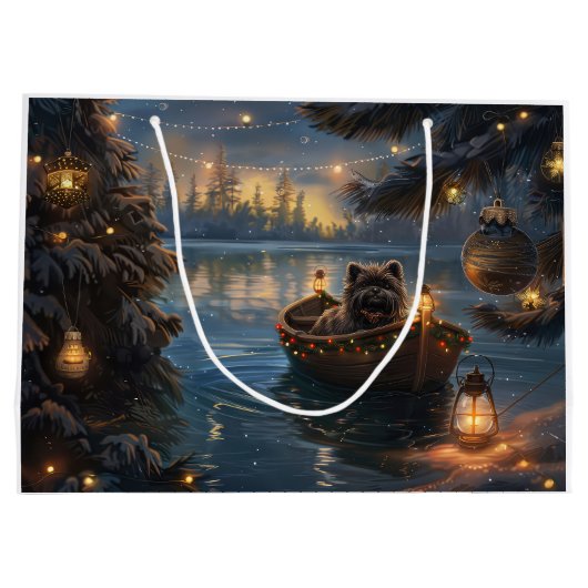 Affenpinscher Feestelijke Kerstreis Groot Cadeauzakje (Achterkant)