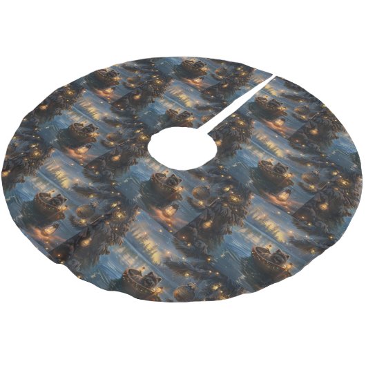 Affenpinscher Feestelijke Kerstreis Kerstboom Rok (Gekanteld)