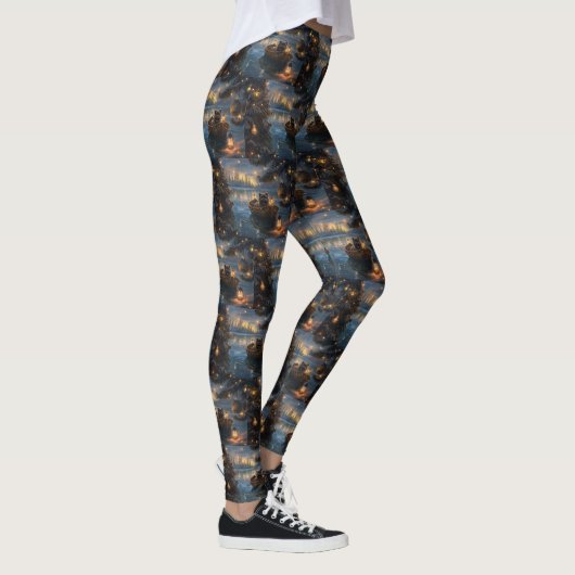 Affenpinscher Feestelijke Kerstreis Leggings (Rechts)
