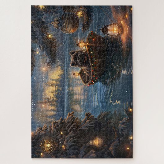 Affenpinscher Feestelijke Kerstreis Legpuzzel (Verticaal)