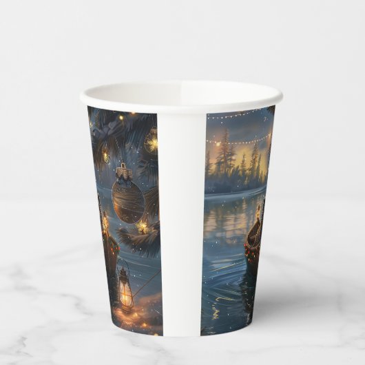 Affenpinscher Feestelijke Kerstreis Papieren Bekers (Links)