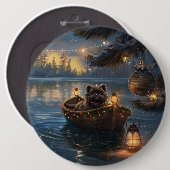 Affenpinscher Feestelijke Kerstreis Ronde Button 6,0 Cm (Voorkant /achterkant)