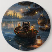 Affenpinscher Feestelijke Kerstreis Ronde Button 6,0 Cm (Voorkant)