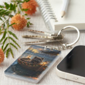 Affenpinscher Feestelijke Kerstreis Sleutelhanger (Voorkant Rechts)