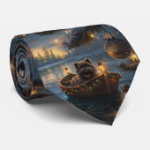 Affenpinscher Feestelijke Kerstreis Stropdas (Opgerold)