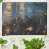 Affenpinscher Feestelijke Kerstreis Theedoek (Gevouwen)