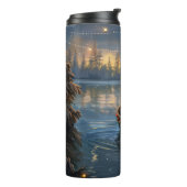 Affenpinscher Feestelijke Kerstreis Thermosbeker (Gedraaid links)