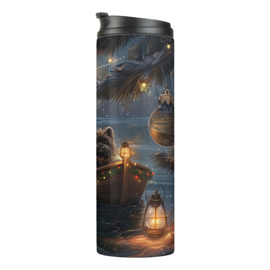 Affenpinscher Feestelijke Kerstreis Thermosbeker (Geroteerd rechts)