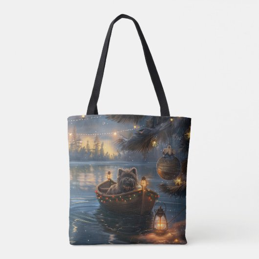 Affenpinscher Feestelijke Kerstreis Tote Bag (Achterkant)