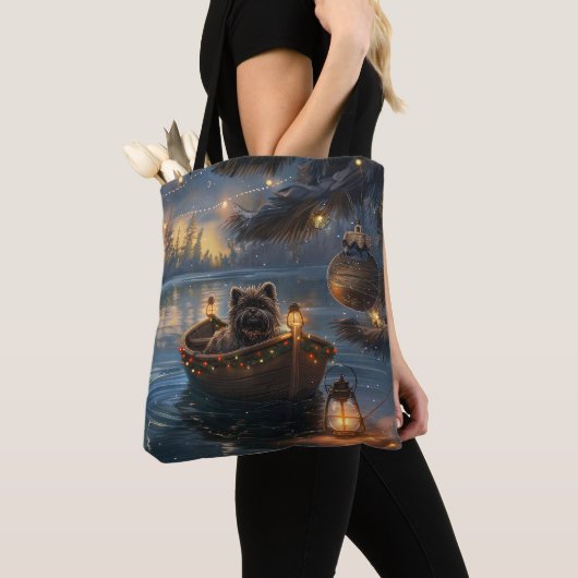 Affenpinscher Feestelijke Kerstreis Tote Bag (Dichtbij)