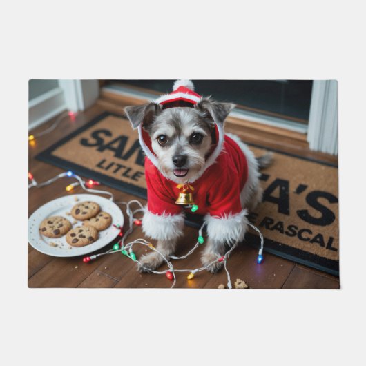 Affenpinscher Festive Holiday Christmas Deurmat (Voorkant)