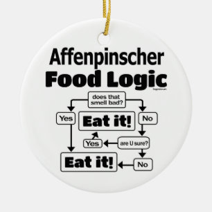 Affenpinscher Food Logic Keramisch Ornament