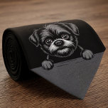 Affenpinscher Funny Peeking Puppy Dog Lover Stropdas<br><div class="desc">A funny Affenpinscher gift for men, with an adorable Affenpinscher AKA Monkey Dog peeking its head up to greet us. A unique accessory any Affenpinscher dad or dog owner.</div>