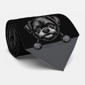 Affenpinscher Funny Peeking Puppy Dog Lover Stropdas (Opgerold)