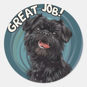 Affenpinscher Geweldige Prestatie Leraar Beloning Ronde Sticker