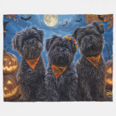 Affenpinscher Halloween Griezelen Fleece Deken (Voorkant (Horizontaal))