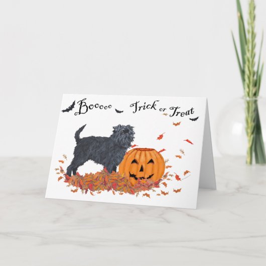 Affenpinscher Halloween Kaart (Voorkant)