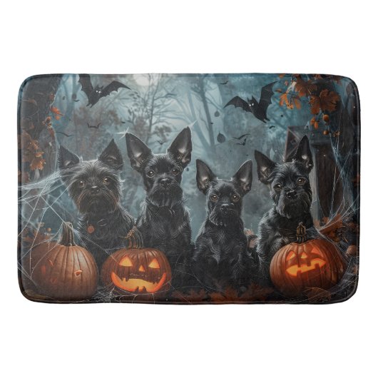 Affenpinscher Halloween Nacht Doggy Delight Badmat (Voorkant)