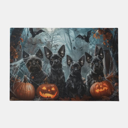 Affenpinscher Halloween Nacht Doggy Delight Deurmat (Voorkant)