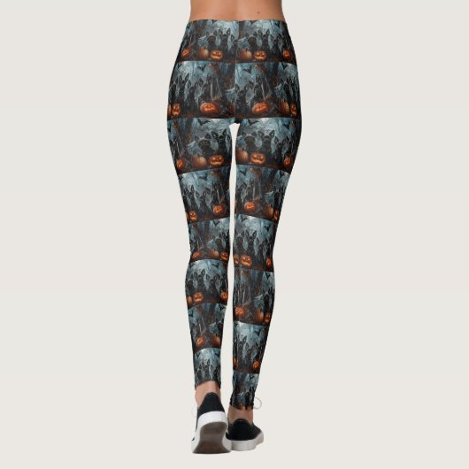 Affenpinscher Halloween Nacht Doggy Delight Leggings (Achterkant)