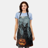 Affenpinscher Halloween Nacht Doggy Delight Schort (Gedragen)