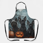 Affenpinscher Halloween Nacht Doggy Delight Schort (Voorkant)