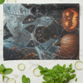 Affenpinscher Halloween Nacht Doggy Delight Theedoek (Gevouwen)