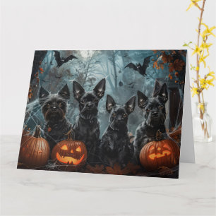 Affenpinscher Halloween Nacht Hondendelocht Kaart