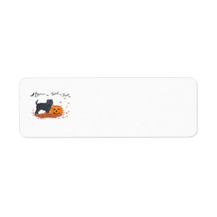 Affenpinscher Halloween retouradreslabels Etiket