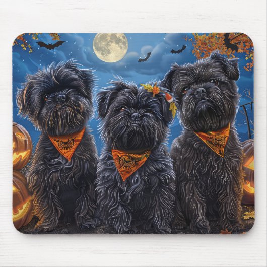 Affenpinscher Halloween Spelonk Muismat (Voorkant)