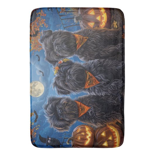 Affenpinscher Halloween Spooky Badmat (Voorkant Verticaal)