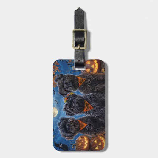 Affenpinscher Halloween Spooky Bagagelabel (Voorkant verticaal)