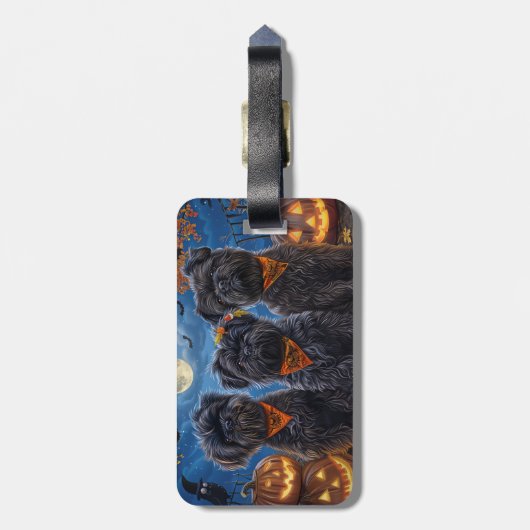 Affenpinscher Halloween Spooky Bagagelabel (Achterkant verticaal)
