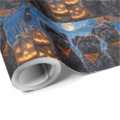 Affenpinscher Halloween Spooky Cadeaupapier (Rol Hoek)